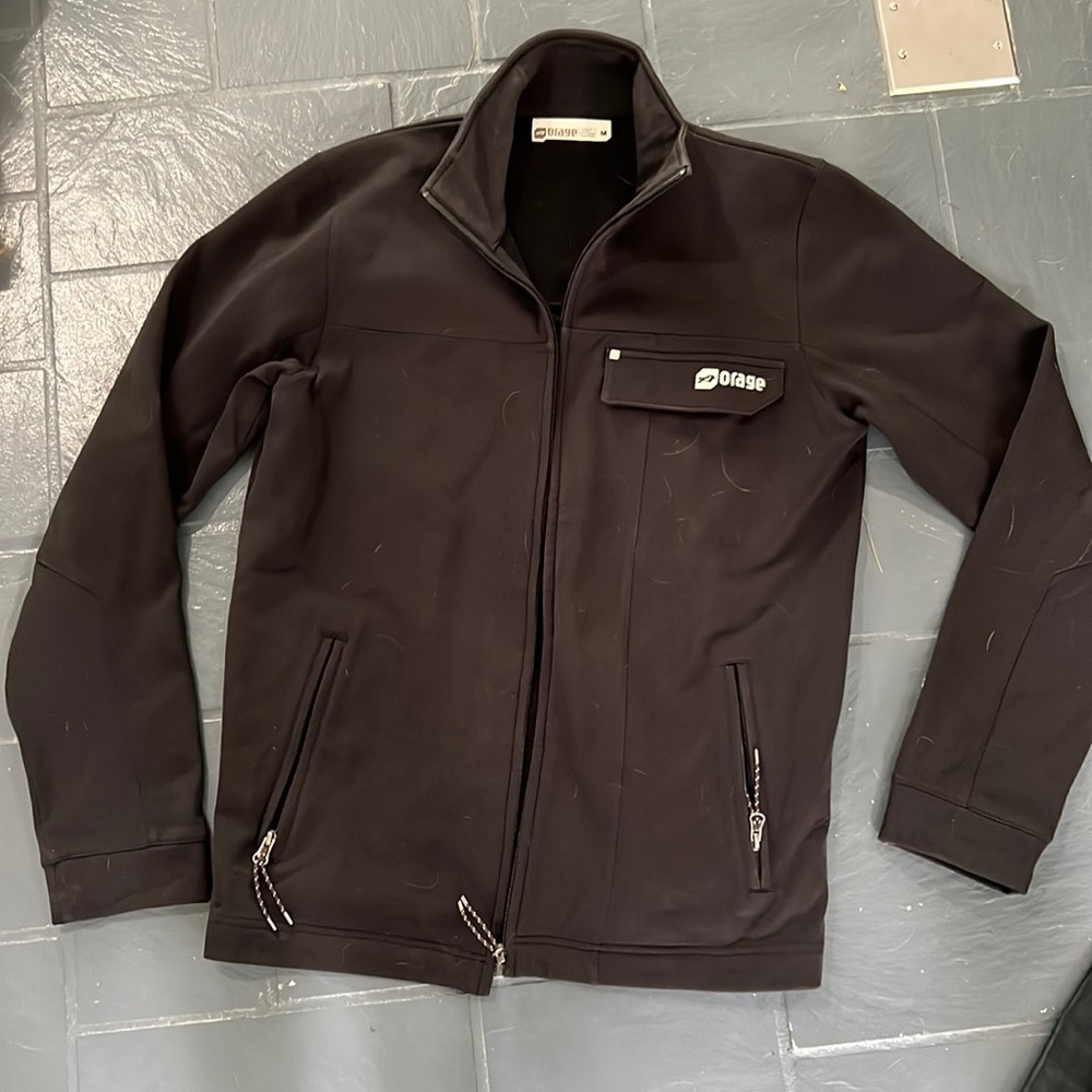 Black Orange Jacket. Medium. Polyester.